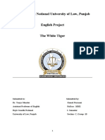 Rajiv Gandhi National University of Law, Punjab English Project - The White Tiger