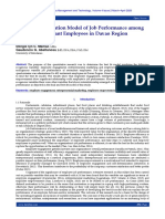 Structural Equation Model of Job Performance Among Restaurant Employees in Davao Region