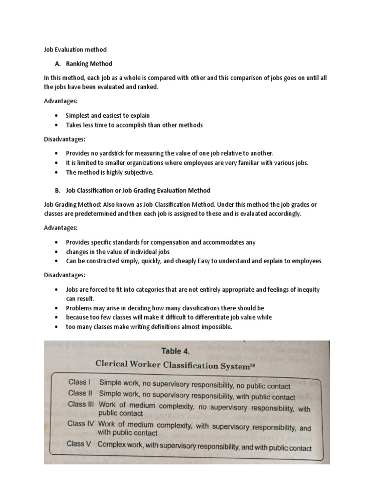 Job Evaluation Methods Explained | PDF