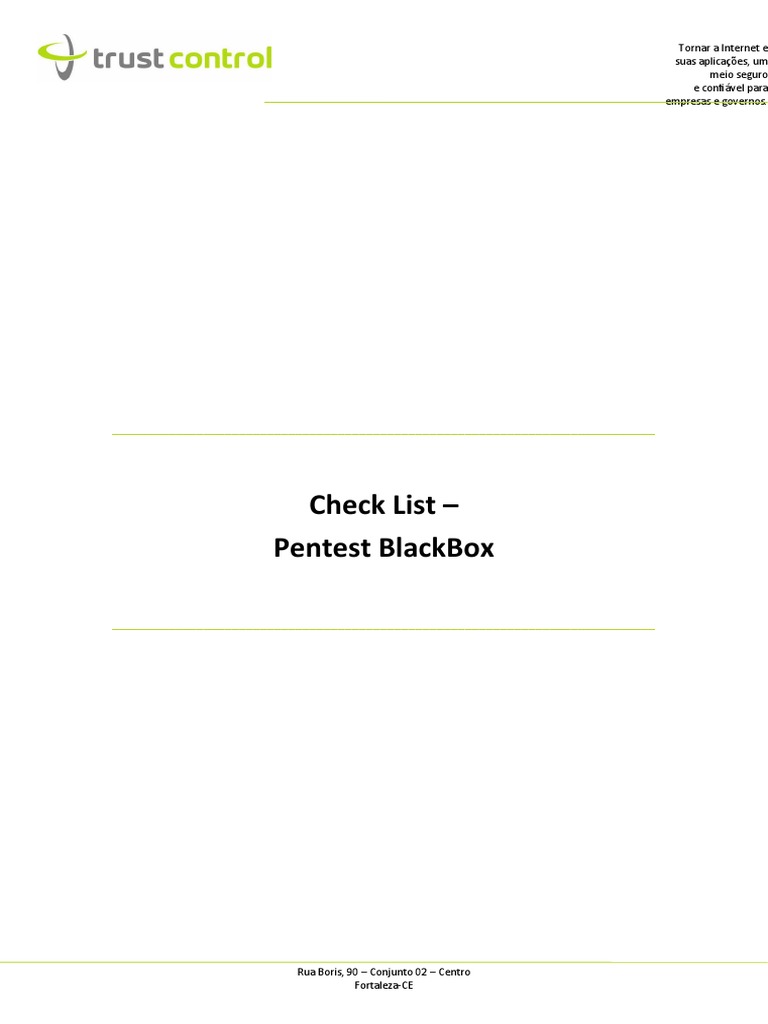 Checklist para Pentest BlackBox Seguro | PDF | Segurança de ...