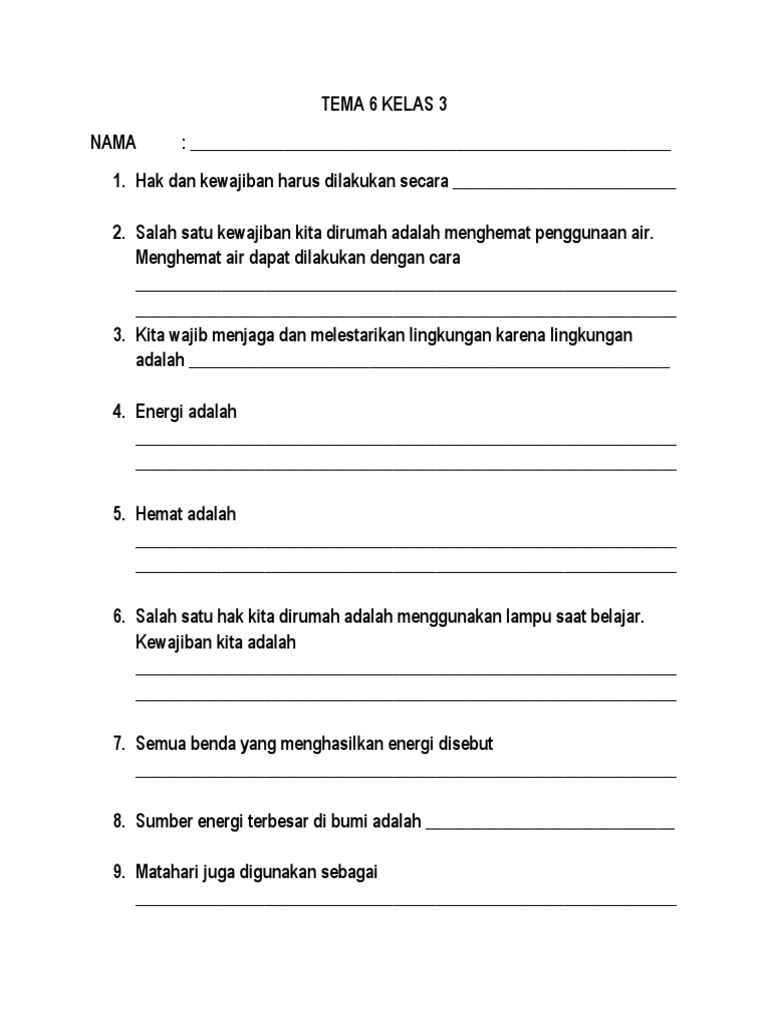 4 Rangkap Tema 6 Kelas 3 Pdf