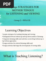 Language Strategies For Mother Tongue