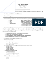 Test de Evaluare Sistemul Nervos Clasa A VII A