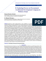 Influence of E-Tendering Process On Procurement Performance in Geothermal Development Company in Nakuru, Kenya