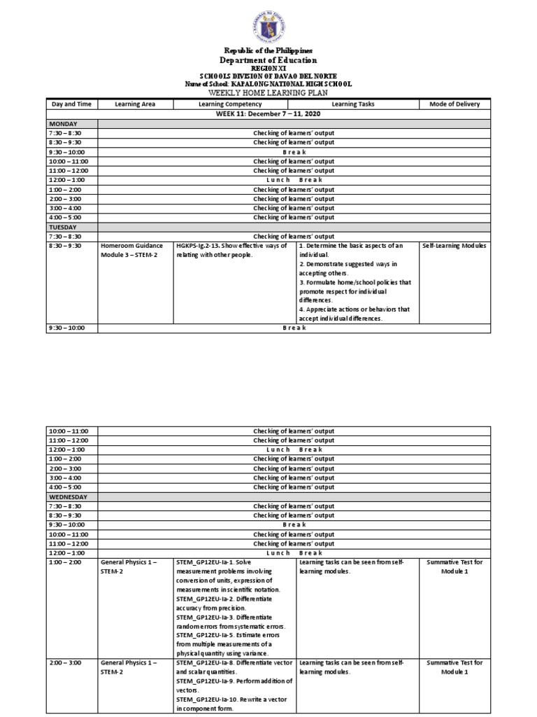 weekly-home-learning-plan-for-kapalong-national-high-school-pdf