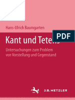 Kant Und Tetens Untersuchungen Zum Problem Von Vorstellung Und Gegenstand (Hans-Ulrich Baumgarten (Auth.) )