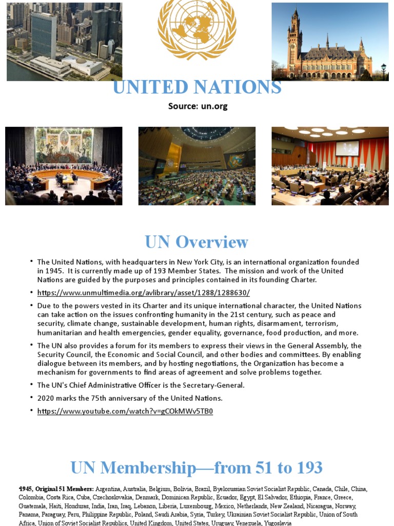 Overview of the United Nations Organization | PDF | Millennium ...