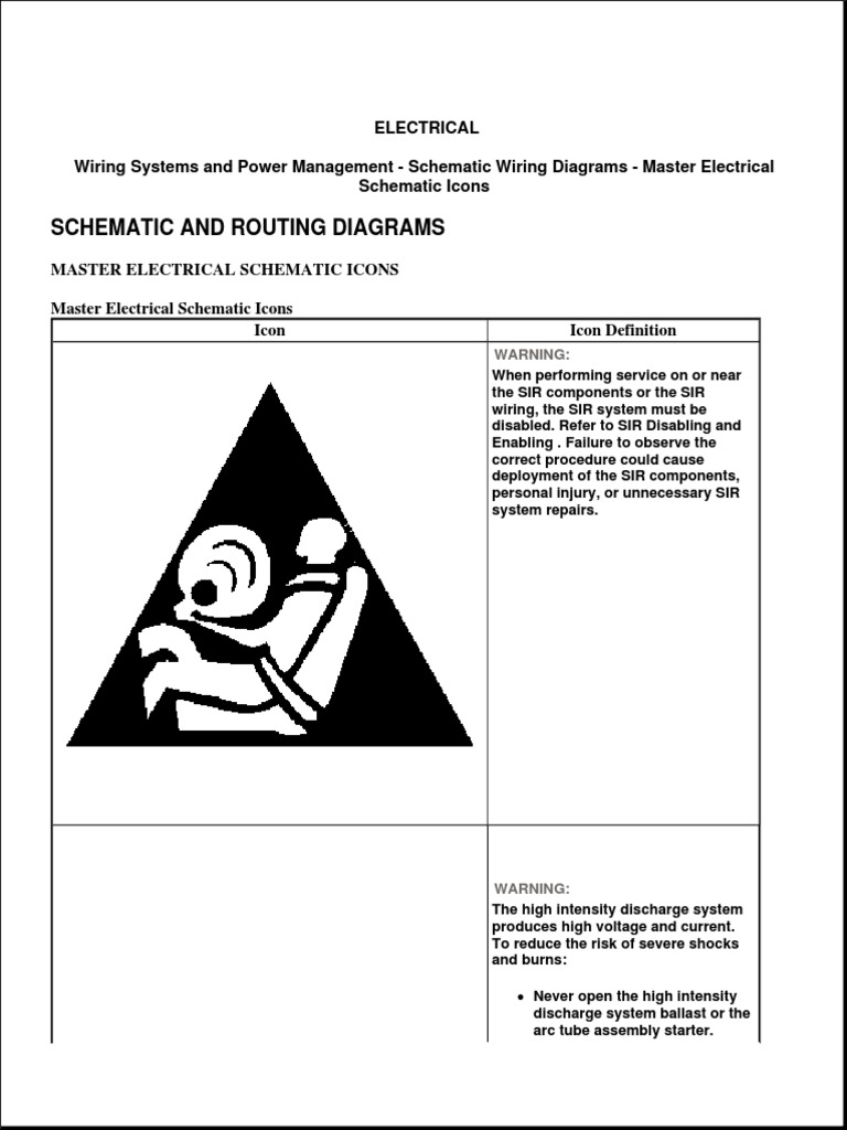 Master Electrical Schematic Icons: A Guide to Common Warning, Note and