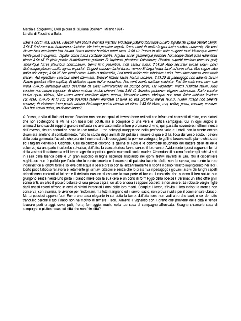 Appendice Marziale Epigrammi | PDF