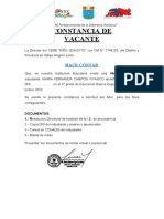 Constancia de Vacante