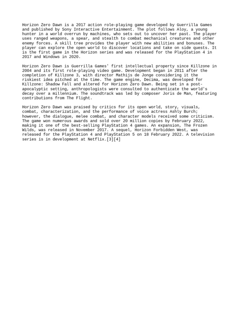 Zero Dawn PDF
