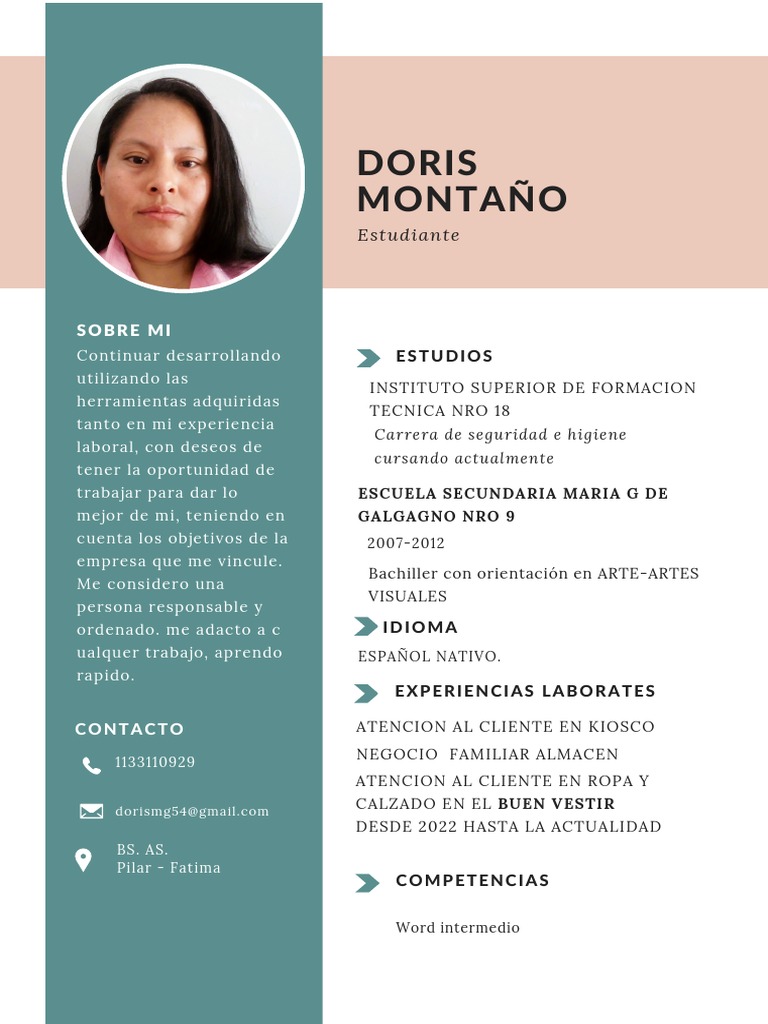 Curriculum Vitae CV Trabajo Doris - 1685479923