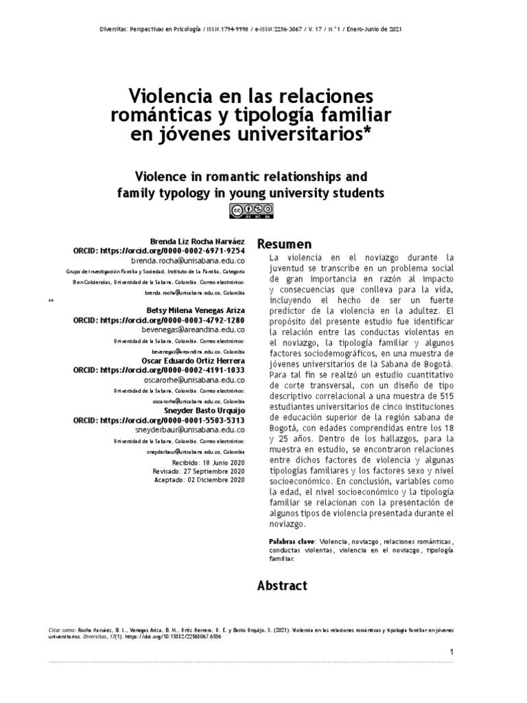 Violencia en Noviazgos Universitarios | PDF | Ciencias sociales | Salud ...