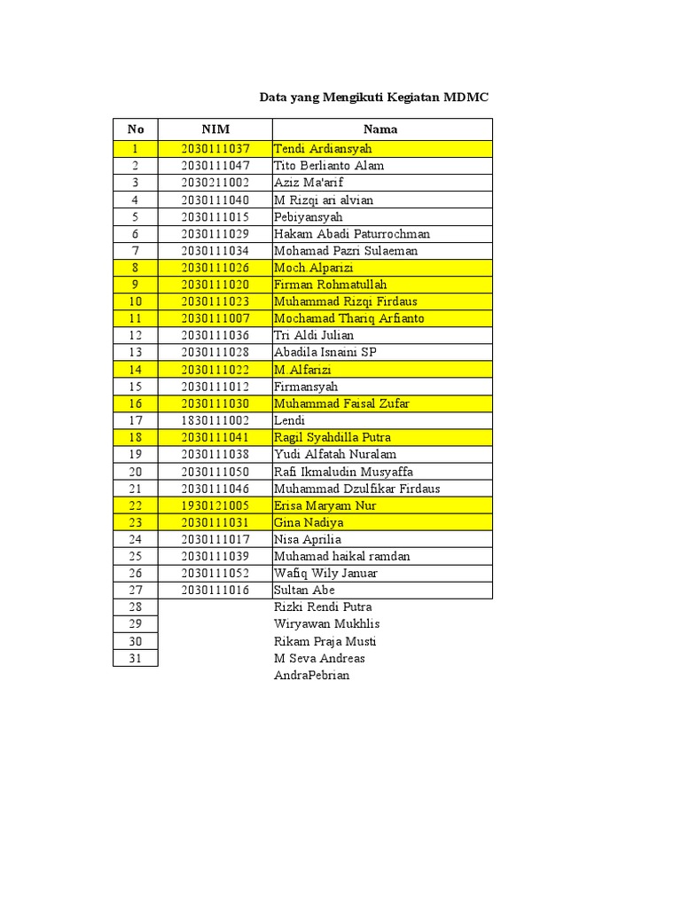 Data MDMC | PDF