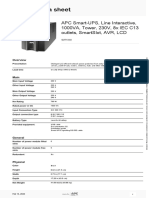 APC Smart-UPS 1000VA Tower UPS Spec Sheet