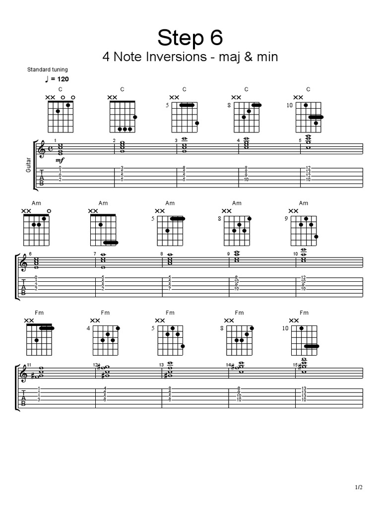 Step 6 4 Note Inversions Across The Neck (Maj & Min) Download Free