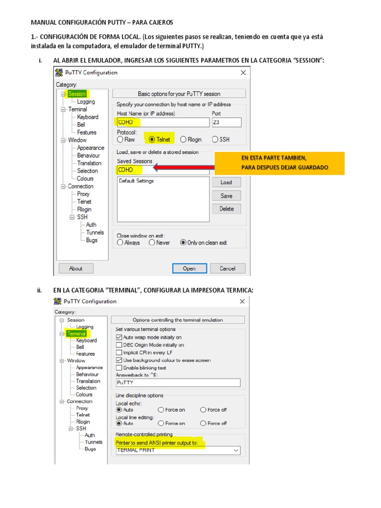 Manual Configuración Putty PDF