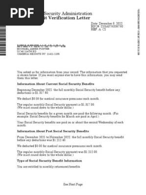 Benefit Verification LetterMichaelPunter 1