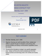 Securities Industry Business Continuity Test Saturday, June 7, 2008