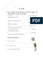 Test 7 Past Simple Past Continuous