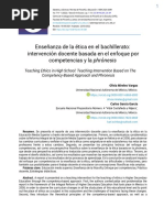 Enseñanza de La Ética en El Bachillerato Intervención Docente Basada en El Enfoque Por Competencias y La Phrónesis