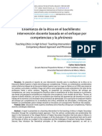 Enseñanza de La Ética en El Bachillerato Intervención Docente Basada en El Enfoque Por Competencias y La Phrónesis