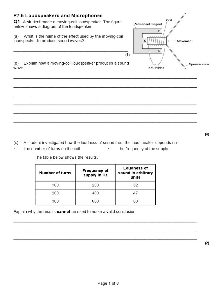 Loudspeaker and Microphone Mechanics | PDF | Loudspeaker | Sound