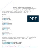 The Definite and Indefinite Articles in English and Spanish