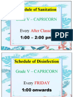 Sked of Sanitation and Disinfection