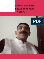 Honor For Shajil Anthru