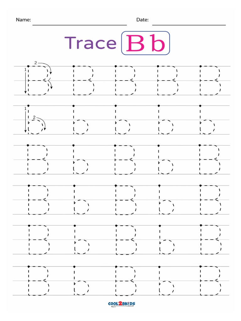 Free Printable Letter B Tracing Worksheets For Preschool | PDF