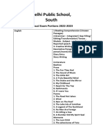 Delhi Public School, South: Annual Exam Portions 2022-2023