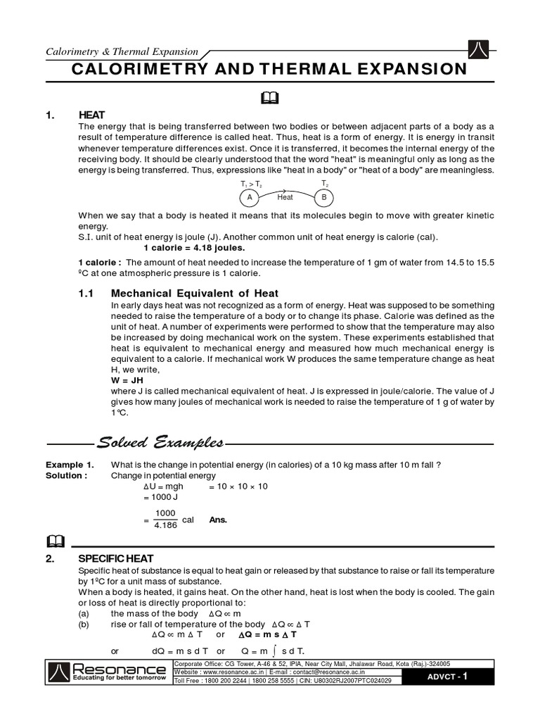 Calorimetry and Thermal Expansion Basics | PDF | Heat | Latent Heat