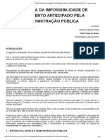 A MÍSTICA DA IMPOSSIBILIDADE DE PAGAMENTO ANTECIPADO PELA ADMINISTRAÇÃO PÚBLICA - Ronny Charles