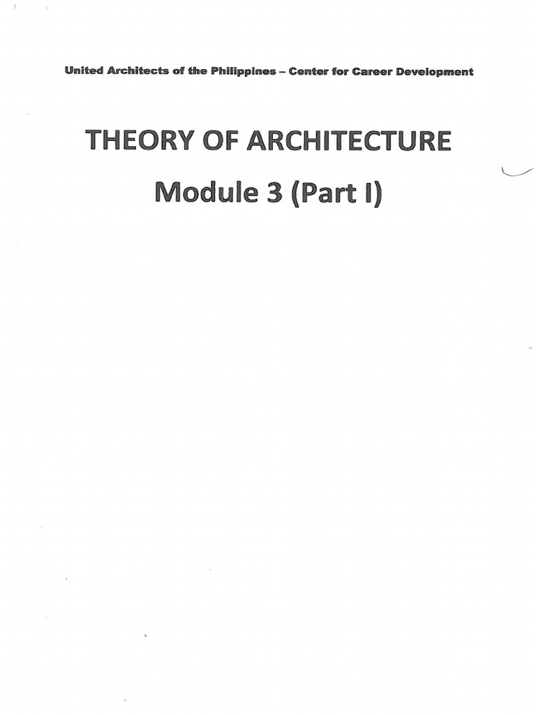TheoryOfArchitecture Module 3 Part1 | PDF
