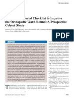 Using A Structured Checklist To Improve The Orthopedic Ward Round: A Prospective Cohort Study