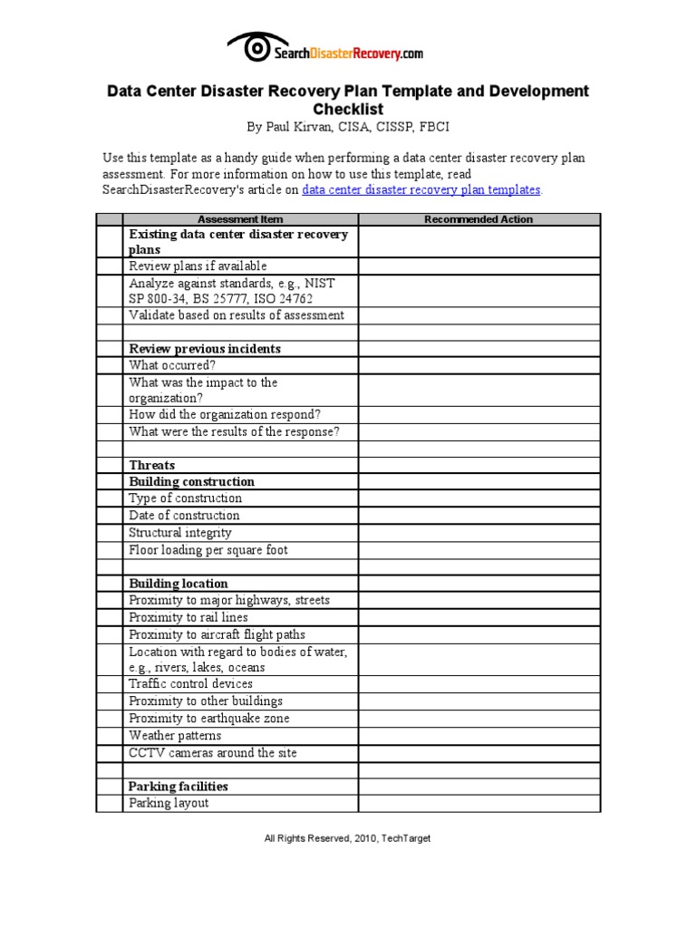 Data Center Disaster Recovery Plan Guide | PDF | Data Center | Elevator
