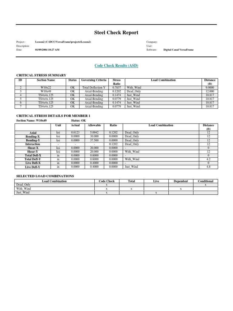 Versaframe detailed steel code check pdf aerospace engineering