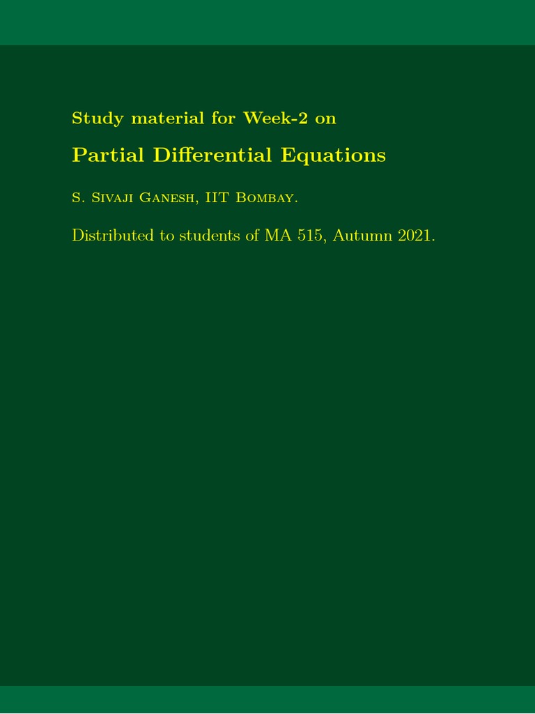 An introduction to partial differential equations method of