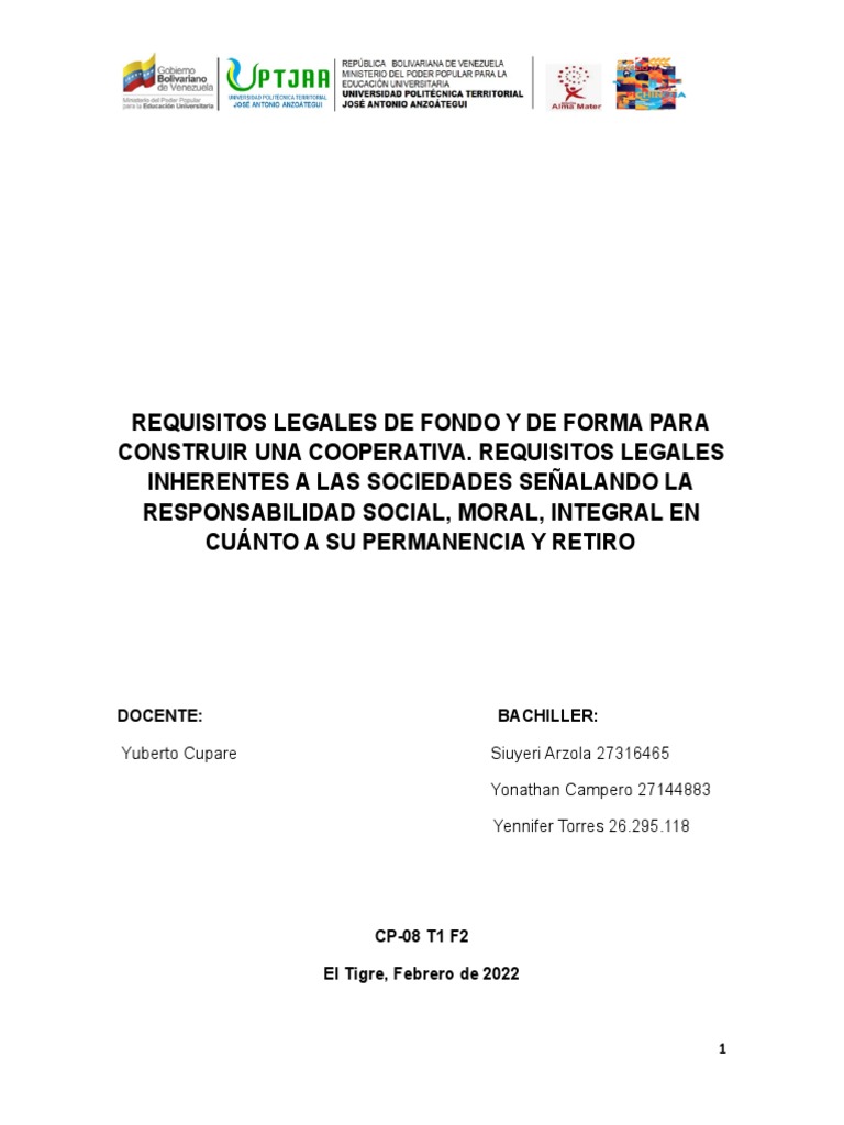 Requisitos para Constituir una Cooperativa | PDF | Cooperativa | Democracia