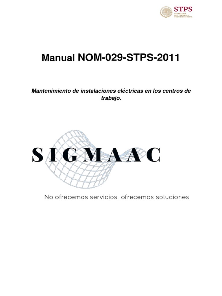 Manual NOM 029 STPS 2011 | PDF | Corriente eléctrica | Ingenieria Eléctrica