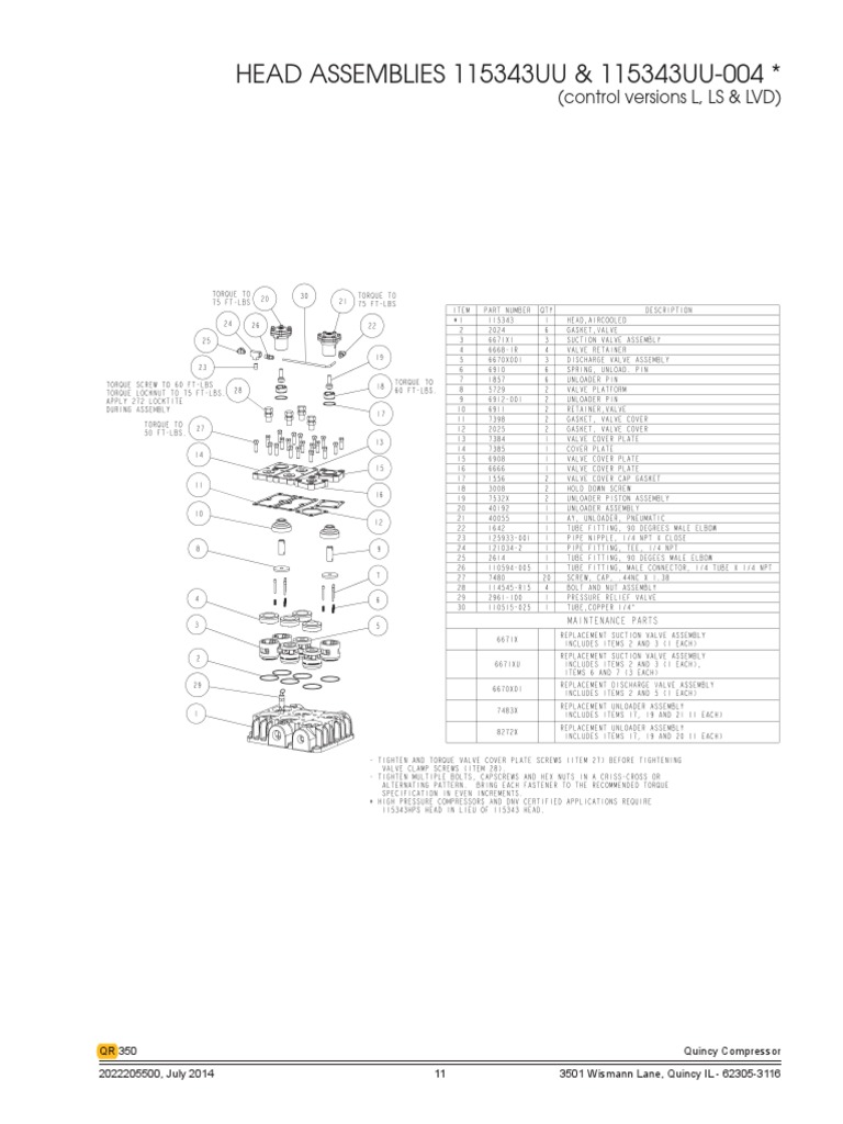 Quincy Compressor Parts Book 13 PDF