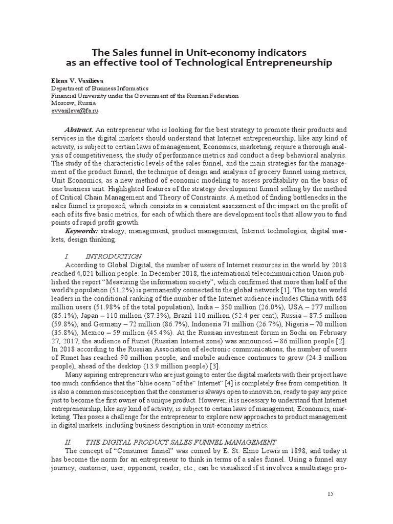 Sales Funnel Pdf Sales Entrepreneurship