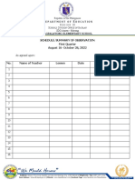 Nagbalayong Elementary School Observation Schedule