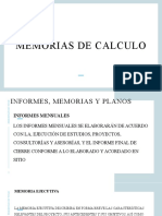 Memorias cálculos proyectos carreteras