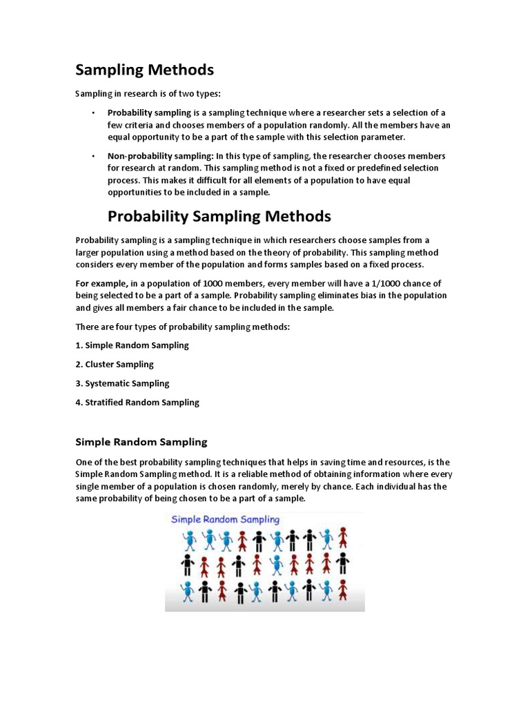 Sampling Methods - Probability Sampling | PDF | Sampling (Statistics ...