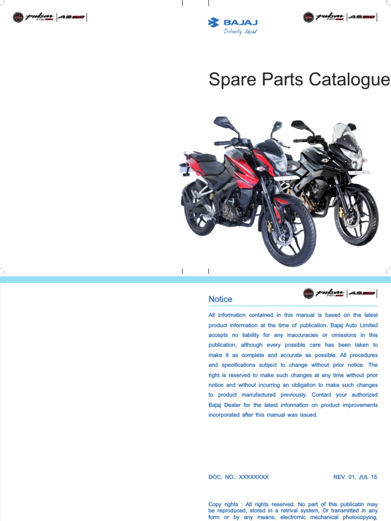 Bajaj Pulsar NS & AS 150 Parts Catalogue | PDF | Clutch | Axle