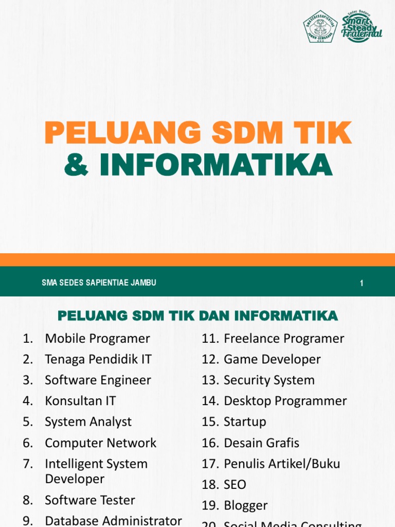 Peluang Karir SDM TIK di SMA Sedes | PDF