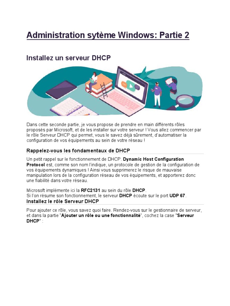 Installation du Serveur DHCP sous Windows | PDF | Système de noms de ...