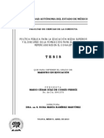 Política Pública para La Educación Media Superior y El Discurso de La Formación para El Trabajo, Repercusiones en El CONALEP